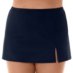 Swim Solutions Swim Skirt Swimsuit Black Plus Size 16W NWT